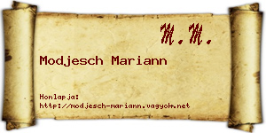Modjesch Mariann névjegykártya